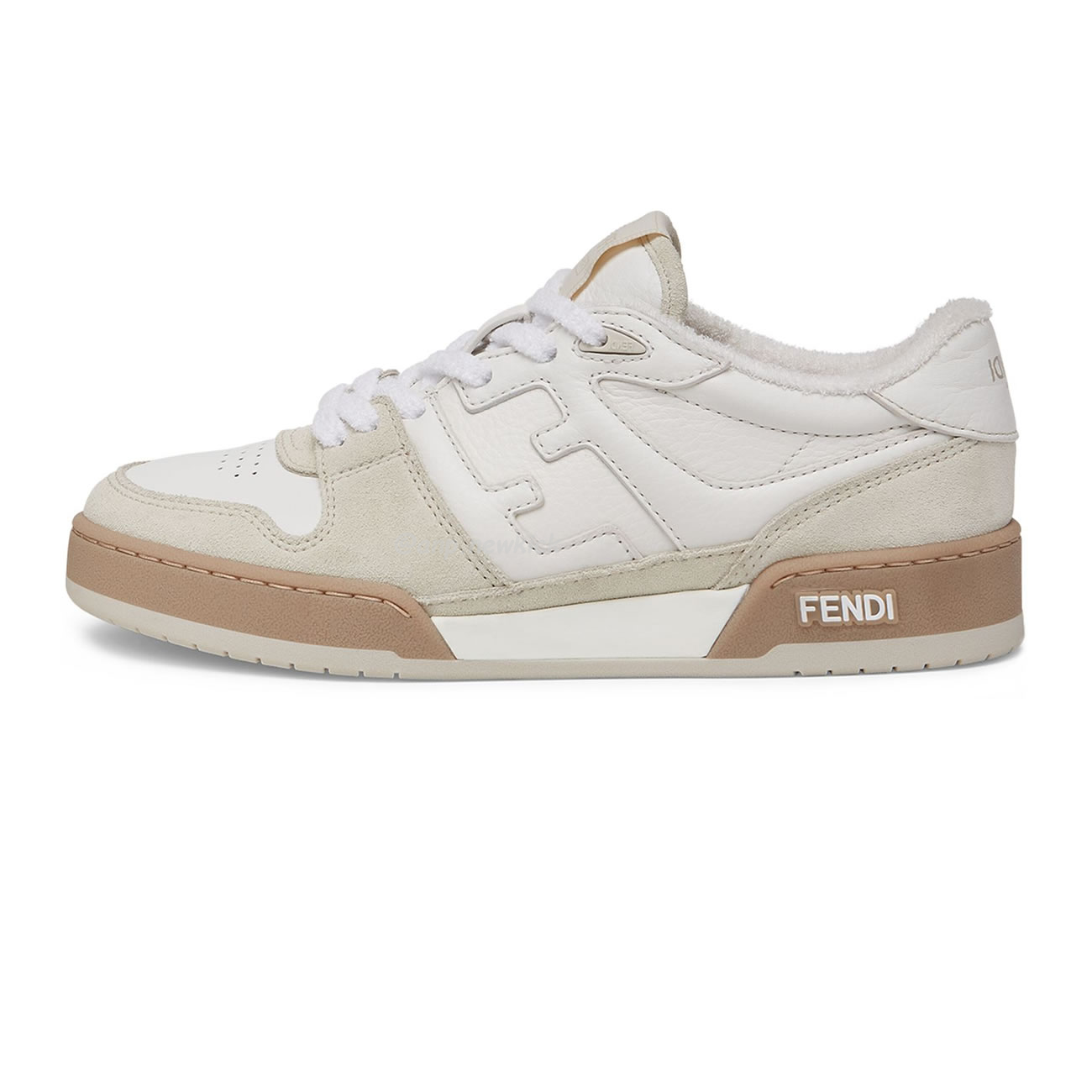 Fendi Match Cream Black White Suede And Leather Low Top Sneakers (14) - www.newkick.vip